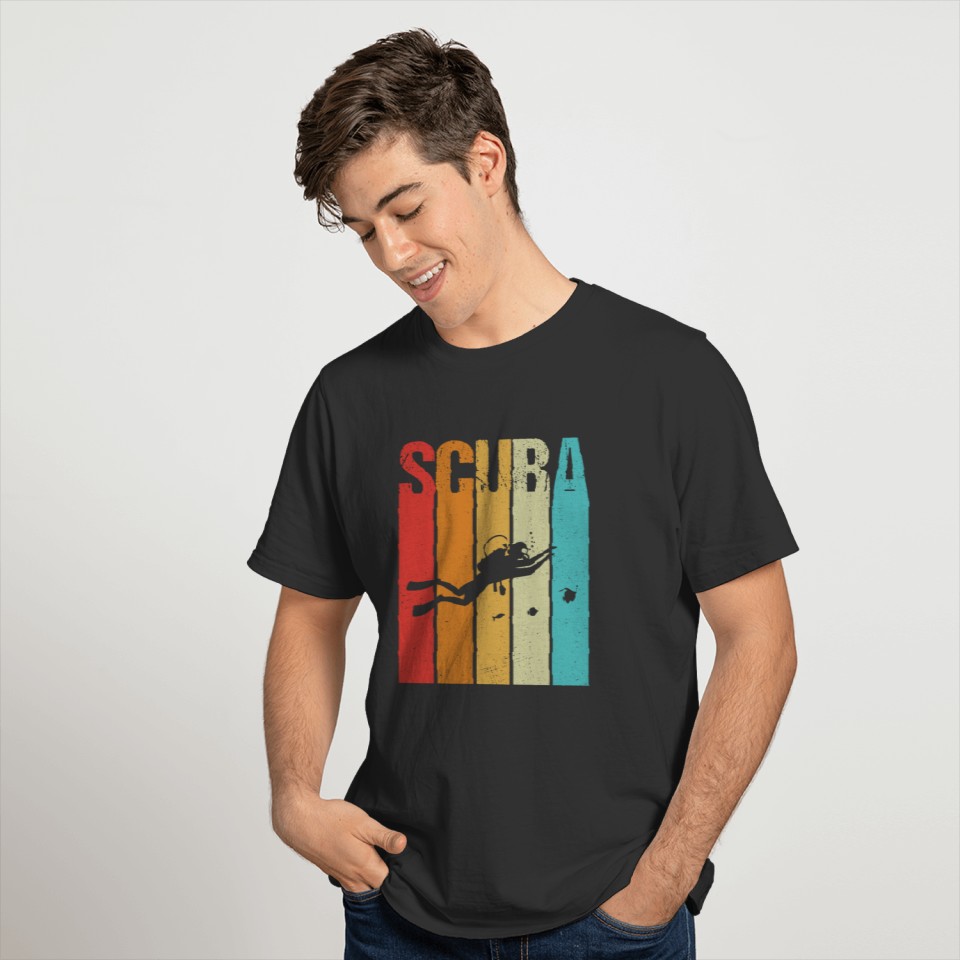 Vintage Retro Scuba Diving T-Shirt 80s Scuba Diver T-shirt