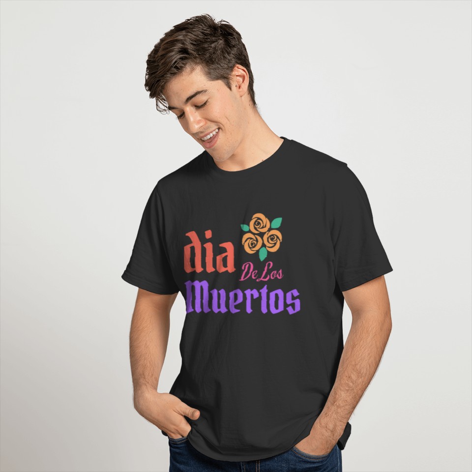 Black and Orange Dia De Los Muertos T shirt T-shirt