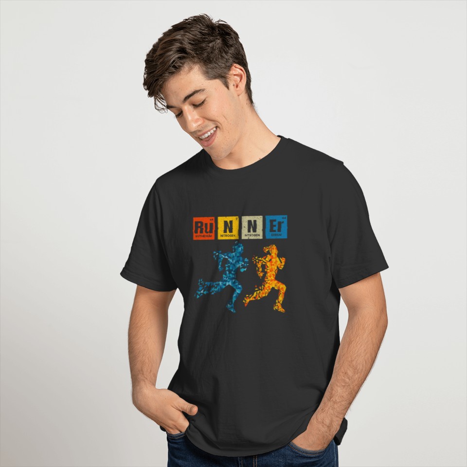 Runner Periodic Table Marathon Athlete Running T-shirt