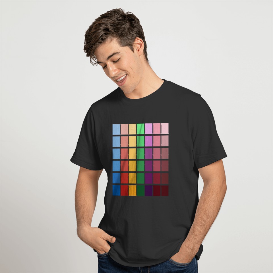 Color Shades Transitions Colorful Graphic Designer T-shirt