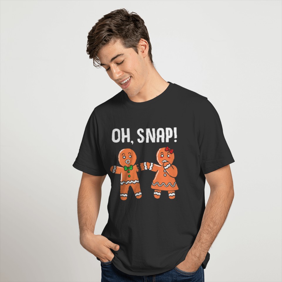 Christmas Couple Matching Oh Snap GingerBread T Shirts