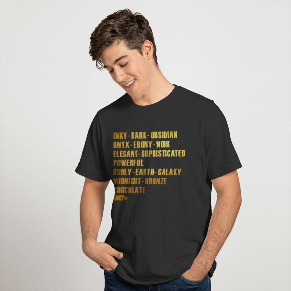 Bet Shades Of Black Gold Text Logo T-shirt