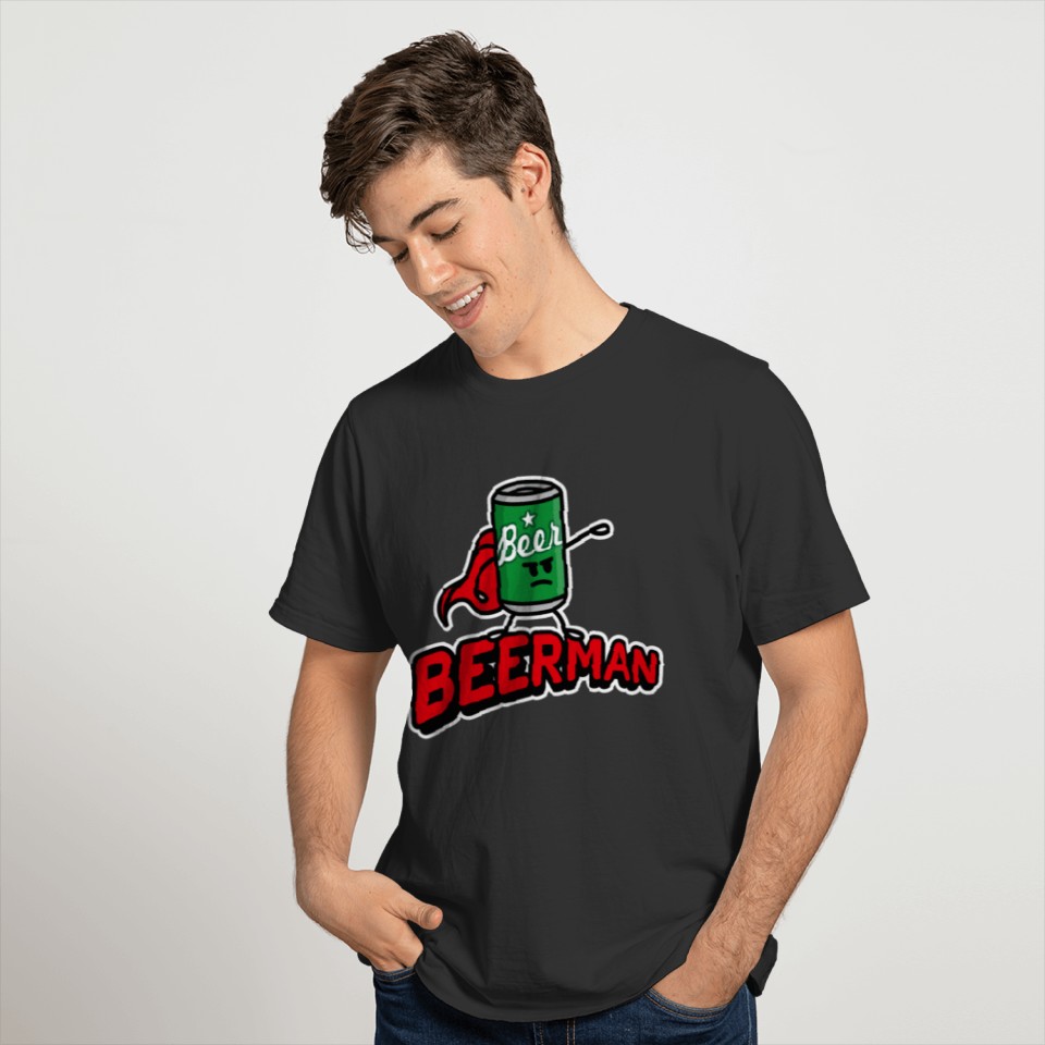Beerman, funny superhero pun beer gifts for men T Shirts