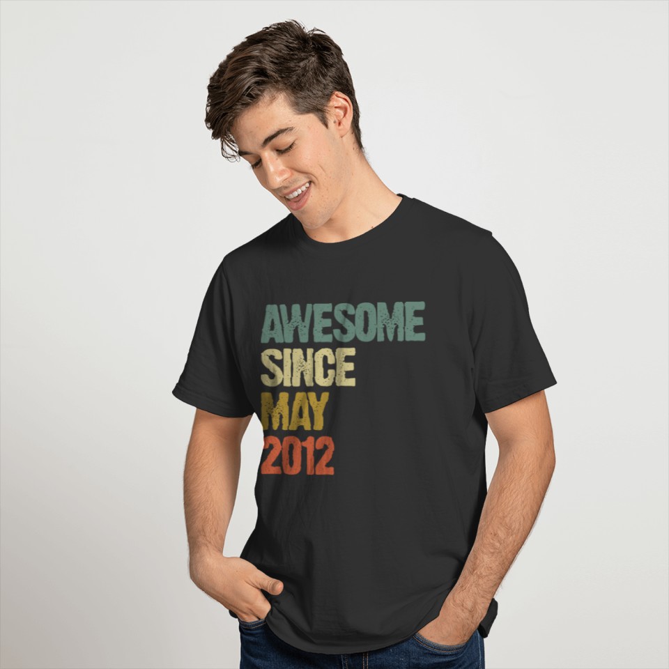 Awesome Since May 2012 7 Years Old 7Th Birthday Gi T-shirt