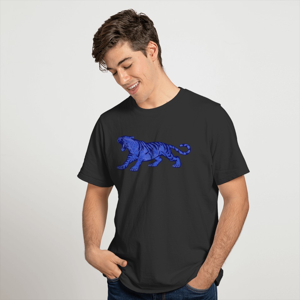 Blue Layered Tiger T-shirt