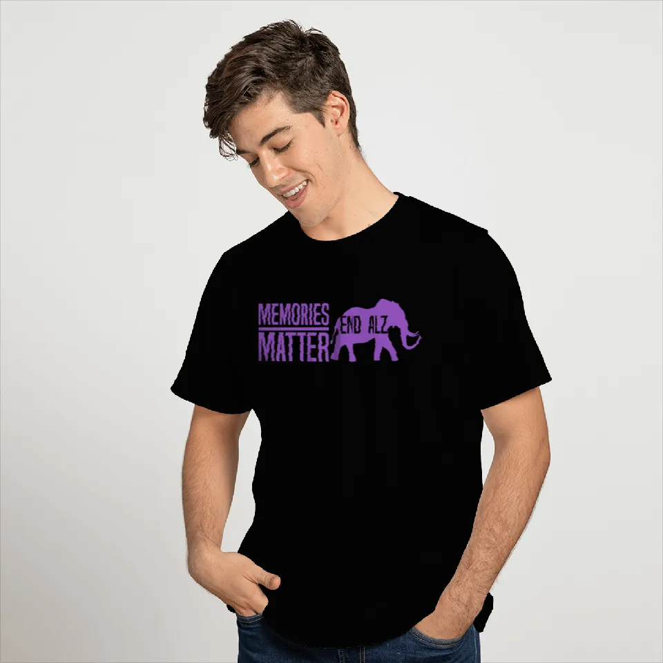 Memories Matter Purple Elephant And Text Alzheimer T Shirts