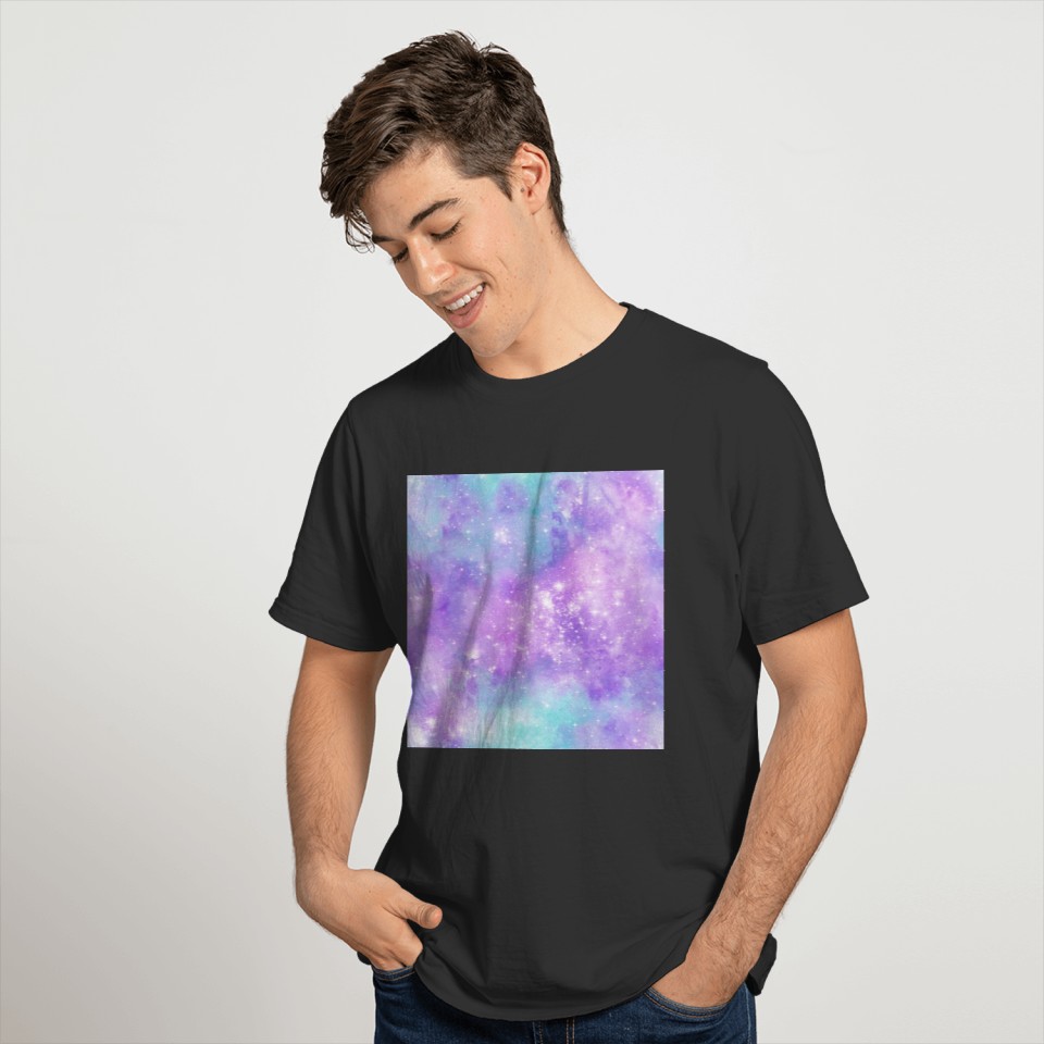 Purple Blue Galaxy Painting T-shirt