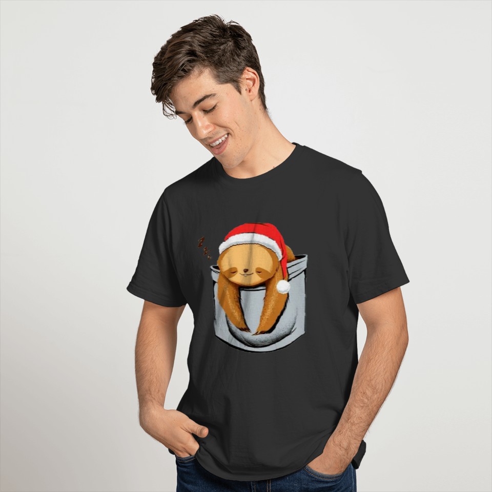 Santa Christmas Sloth - Animal T-shirt