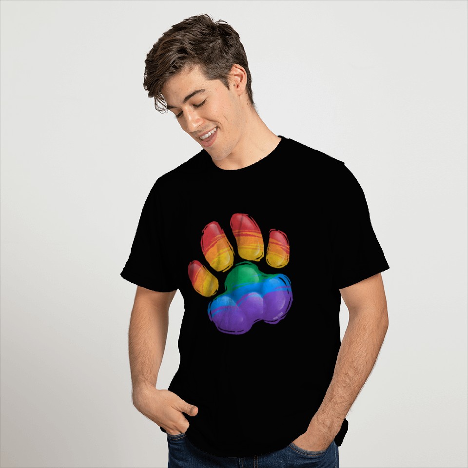 Rainbow - Wolf paw T Shirts