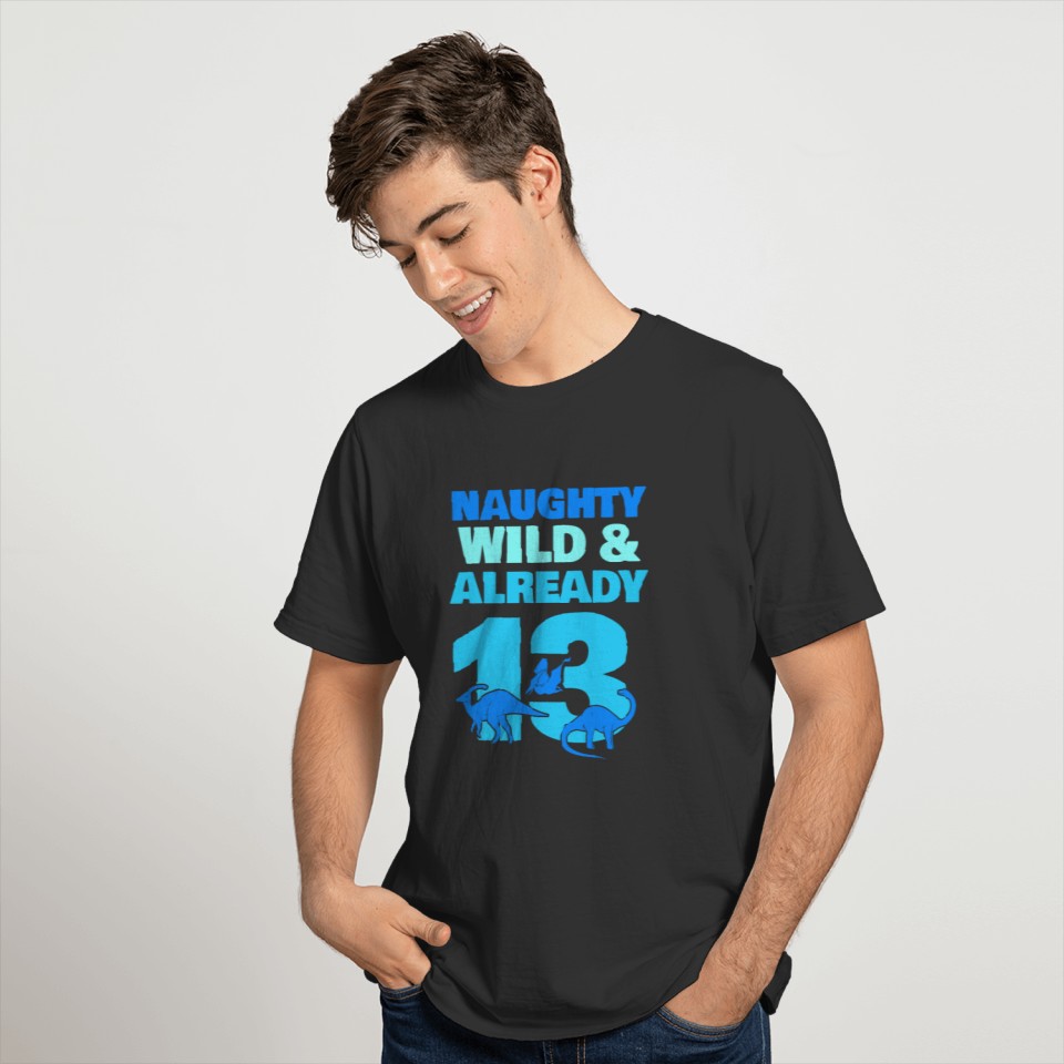 Gift 13 years birthday boy dinosaur T-shirt