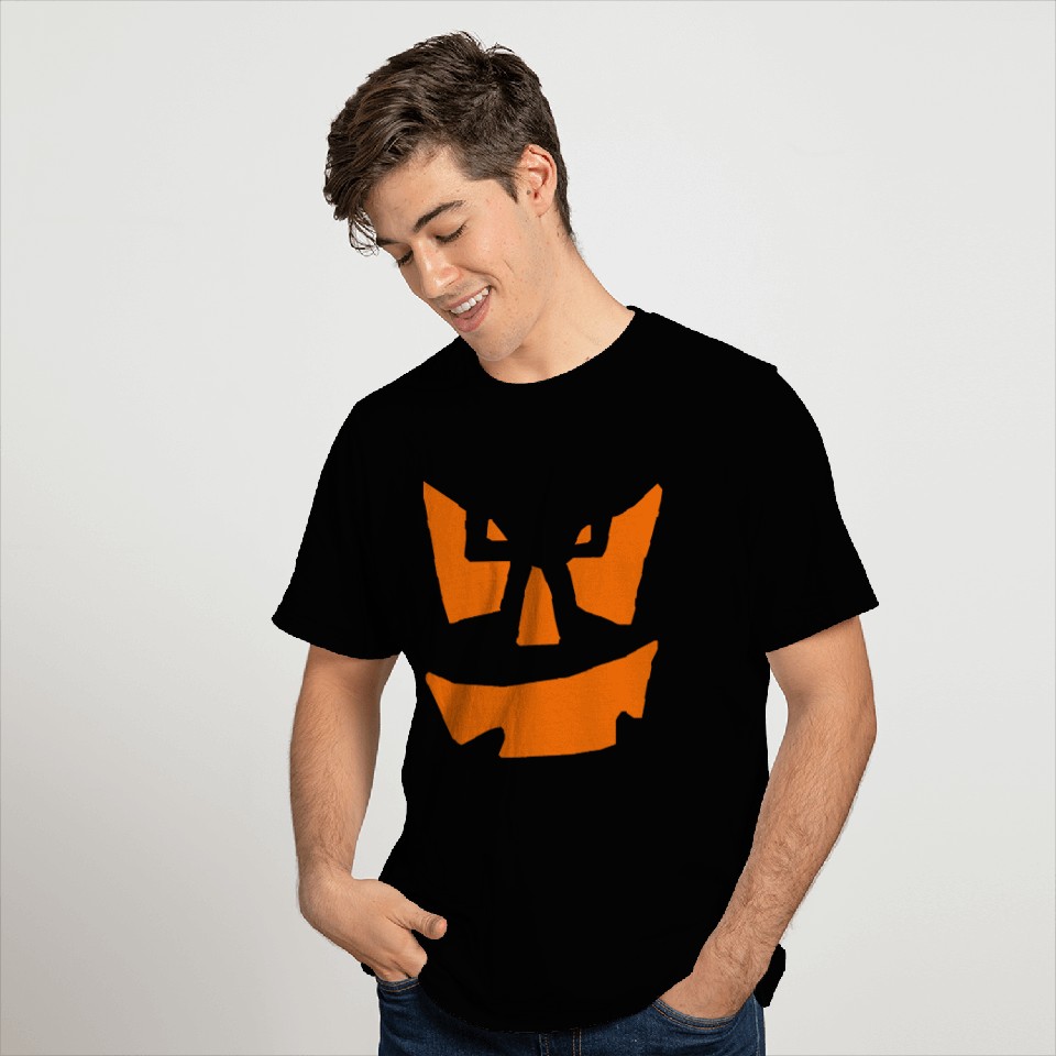 Scary Pumpkin Halloween Jack O Lantern Face T Shirts