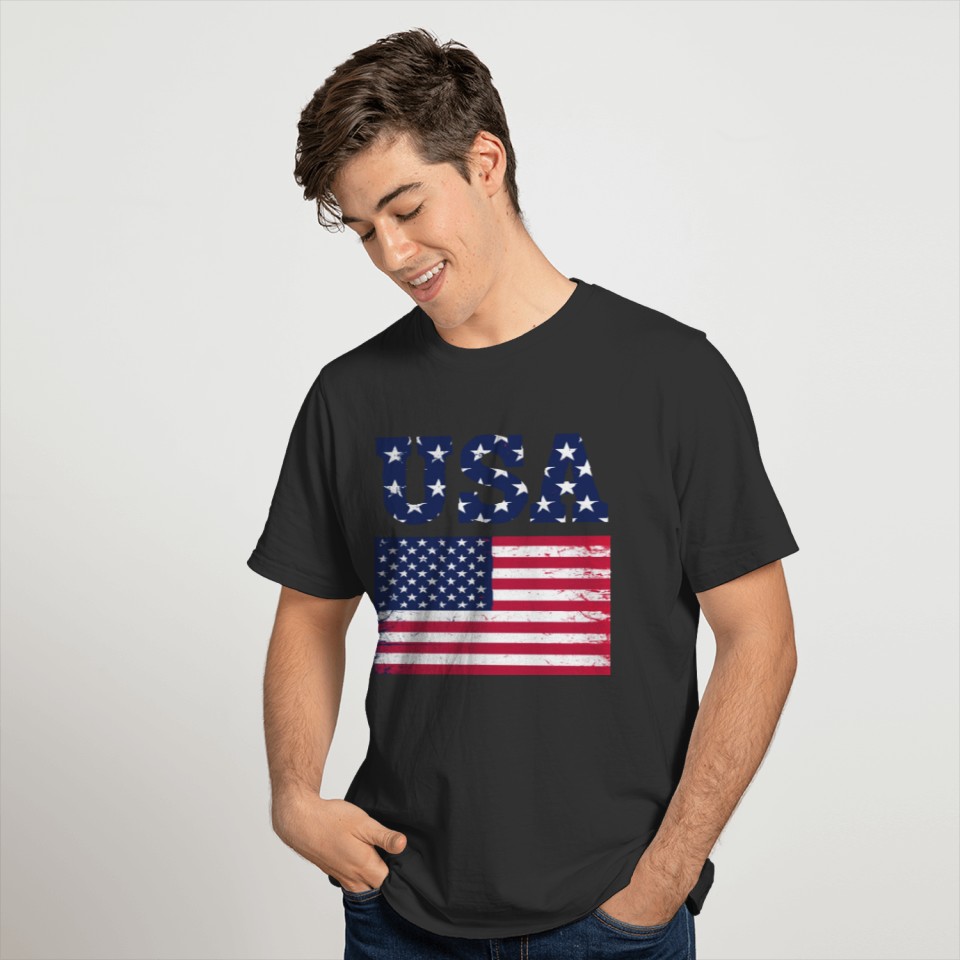 USA Name With American Flag For Americans And Who T-shirt