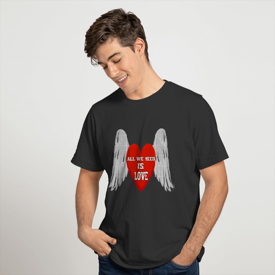 Angel flying heart with love T-shirt