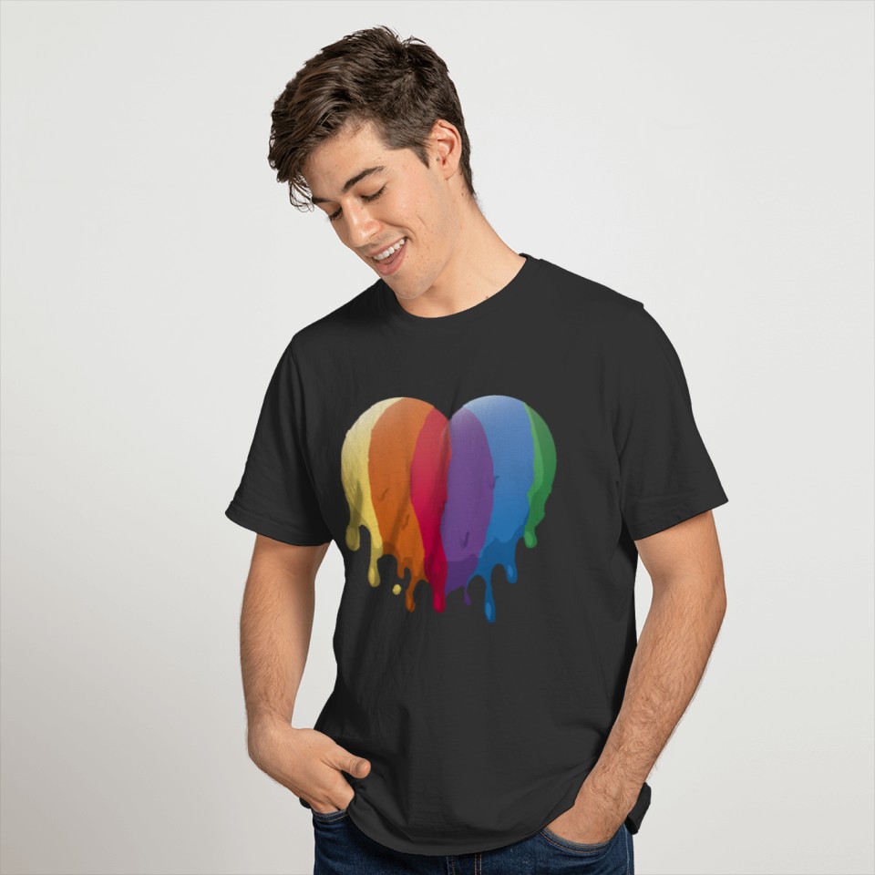 LGBTQ Rainbow Heart Gay Pride T-shirt