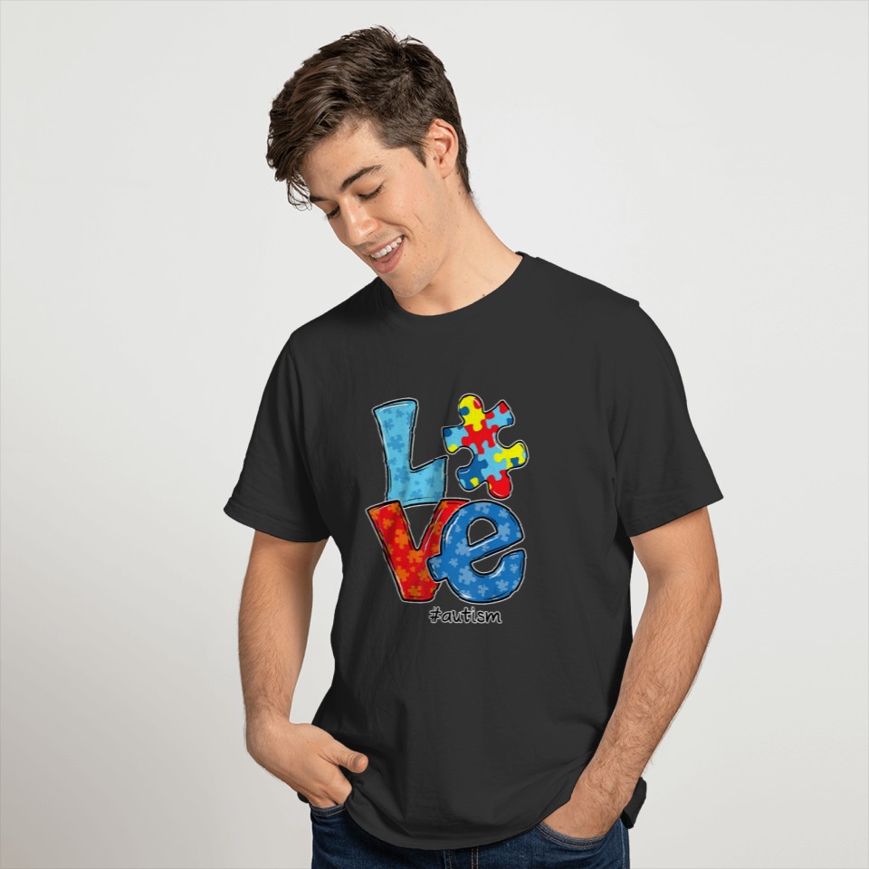 Best Love Autism Warrior Ribbon Puzzle Awareness T-shirt