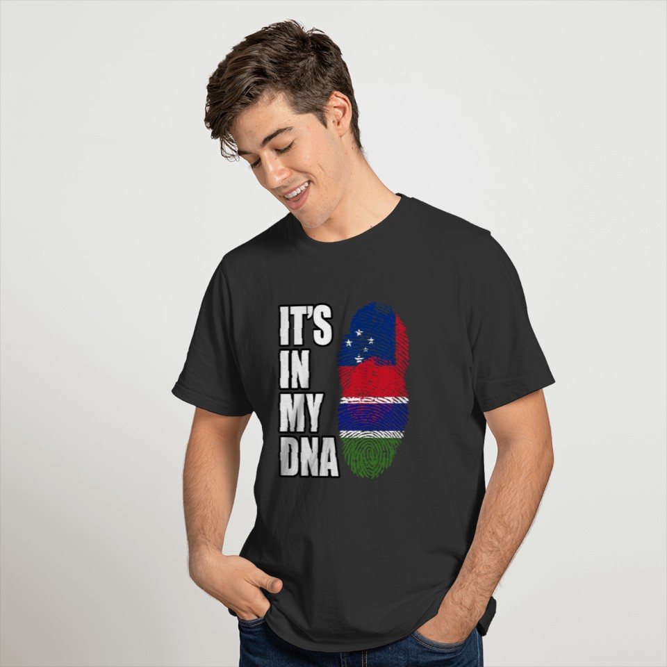 Samoan And Gambian Vintage Heritage DNA Flag T-shirt