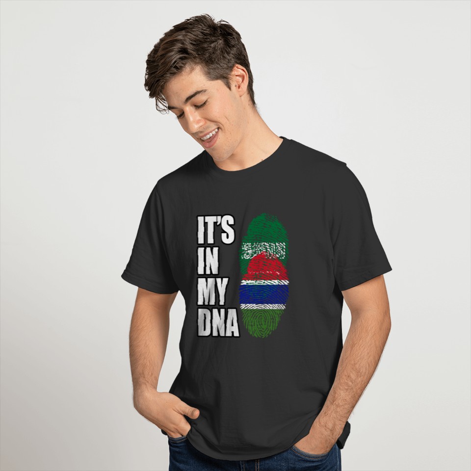 Saudi Arabian And Gambian Vintage Heritage DNA Fla T-shirt