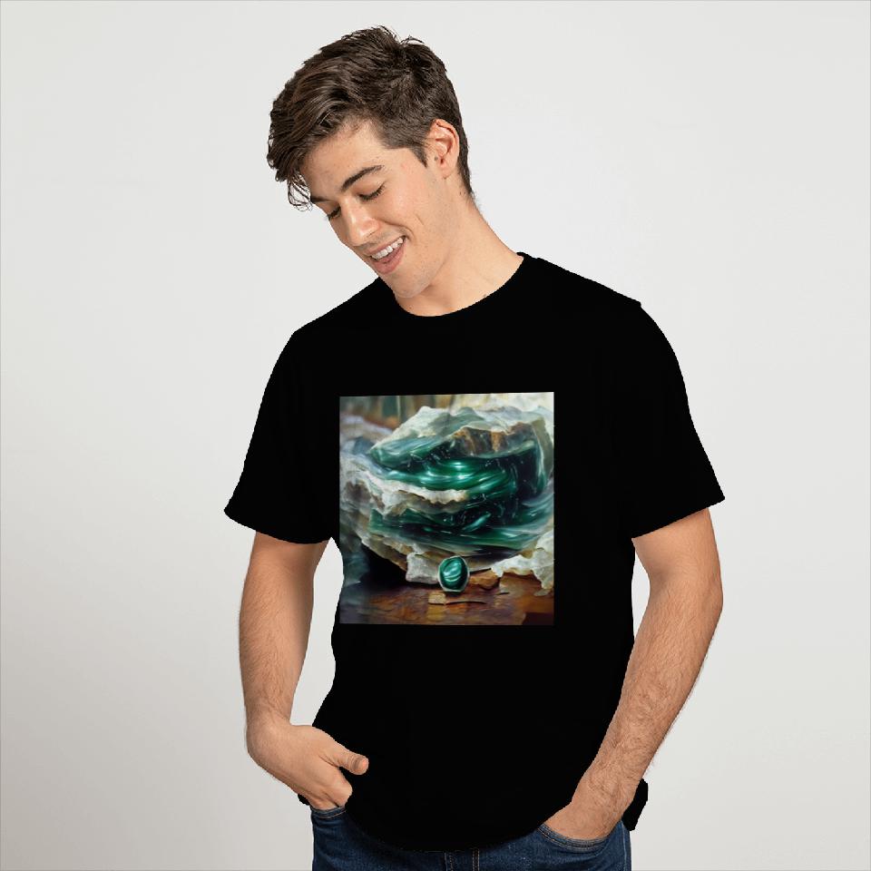 Malachite crystal gemstone T Shirts