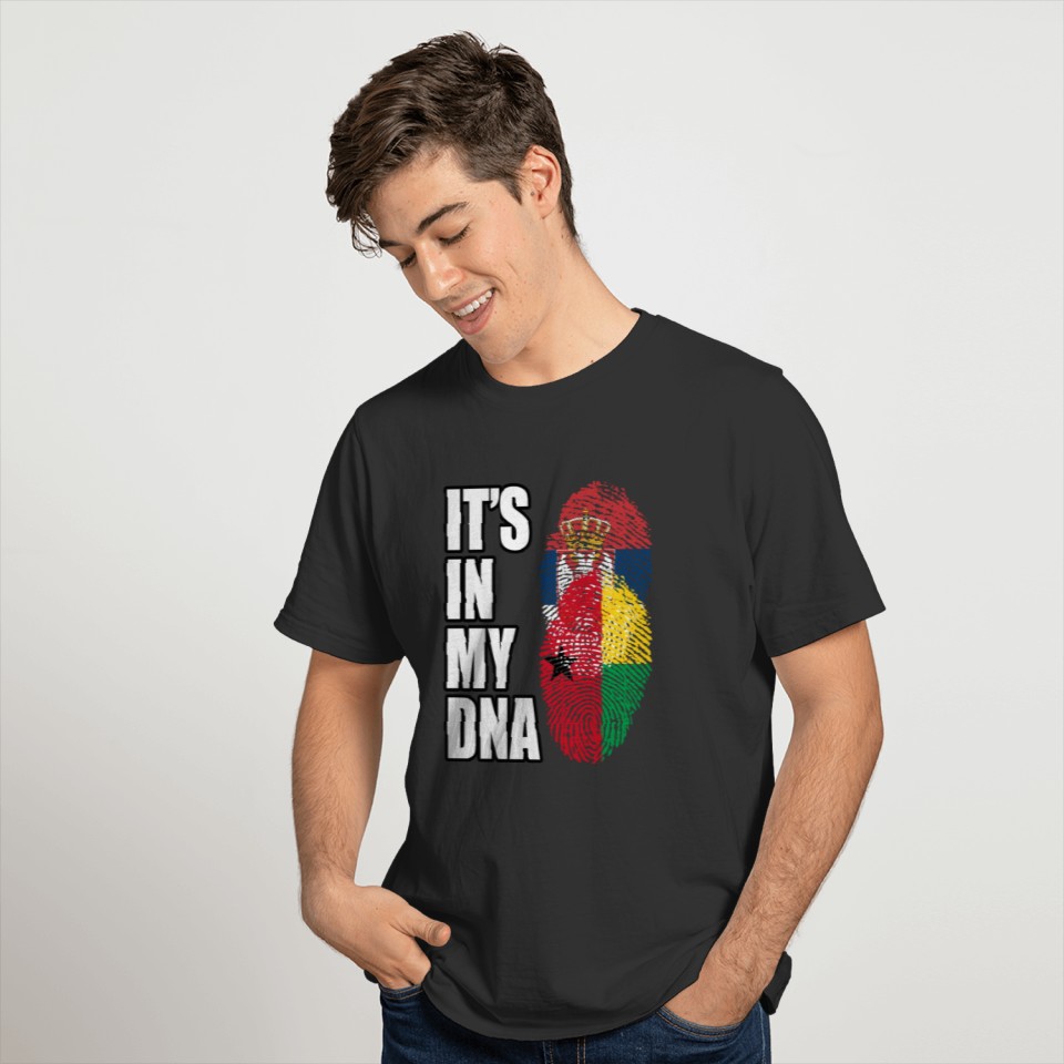 Serbian And Bissau Guinean Vintage Heritage DNA Fl T-shirt