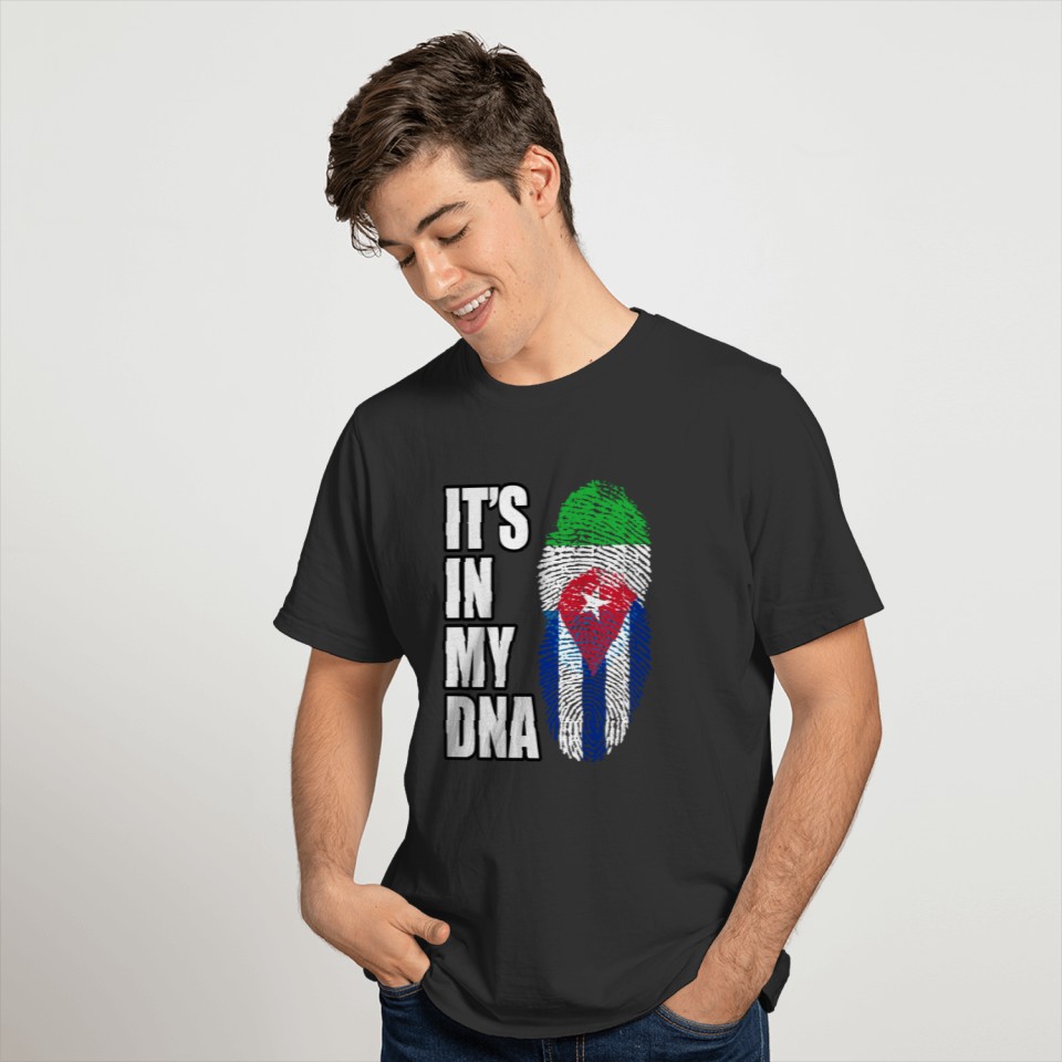 Sierra Leonean And Cuban Vintage Heritage DNA Flag T-shirt