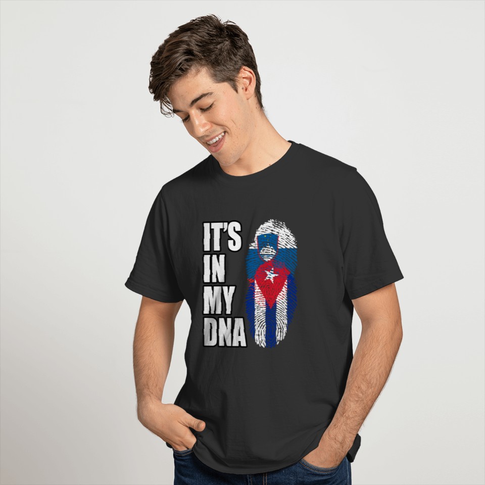 Slovenian And Cuban Vintage Heritage DNA Flag T-shirt