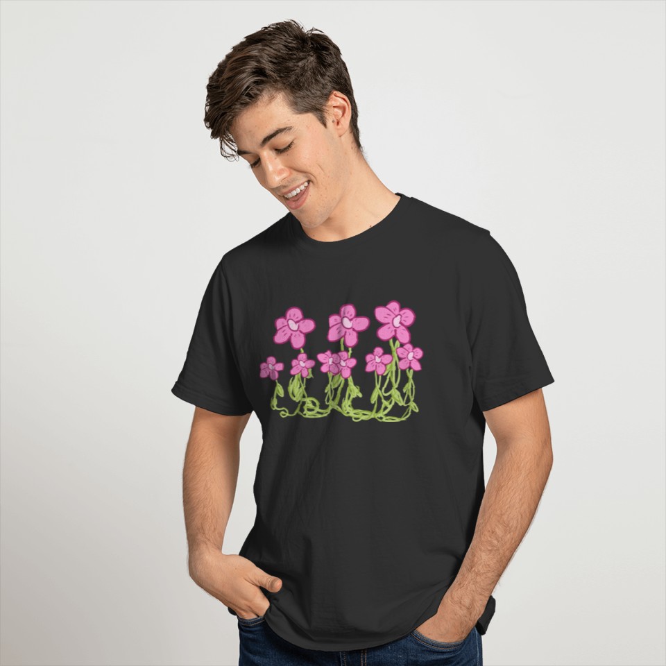 flowers pink garden plants T-shirt