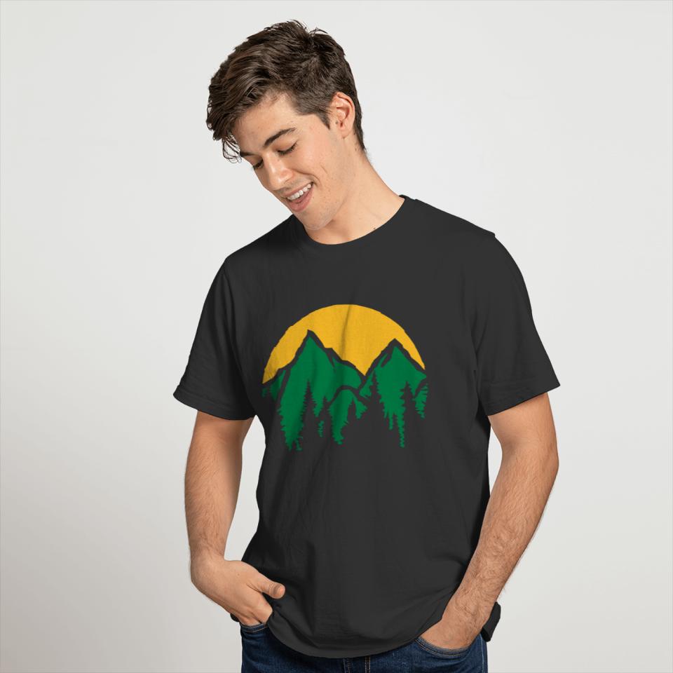 Mountains Sun Conifers T-shirt