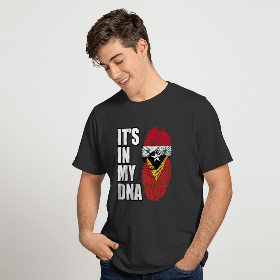 Syrian And Timorese Vintage Heritage DNA Flag T-shirt