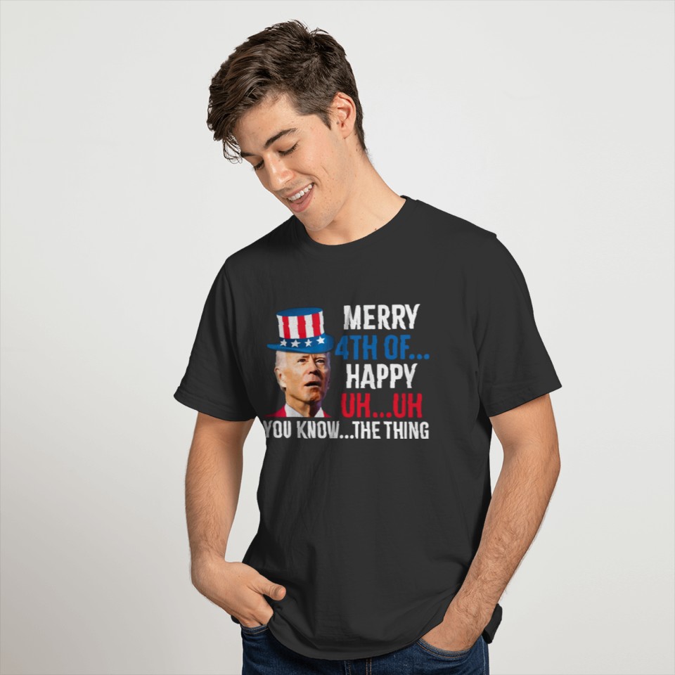 Joe Biden Confused Merry Happy Funny 4th Of July T-shirt