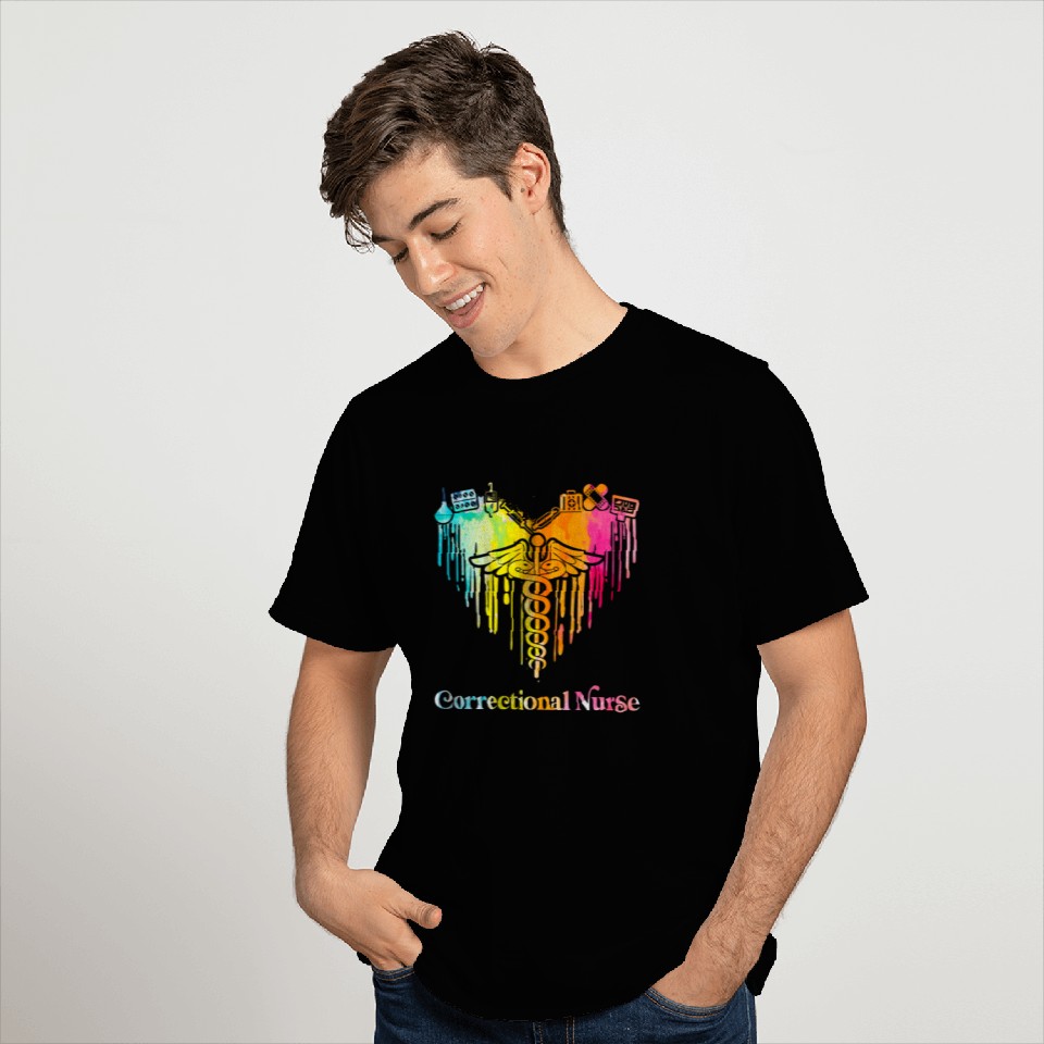Correctional nurse - colorful heart T Shirts
