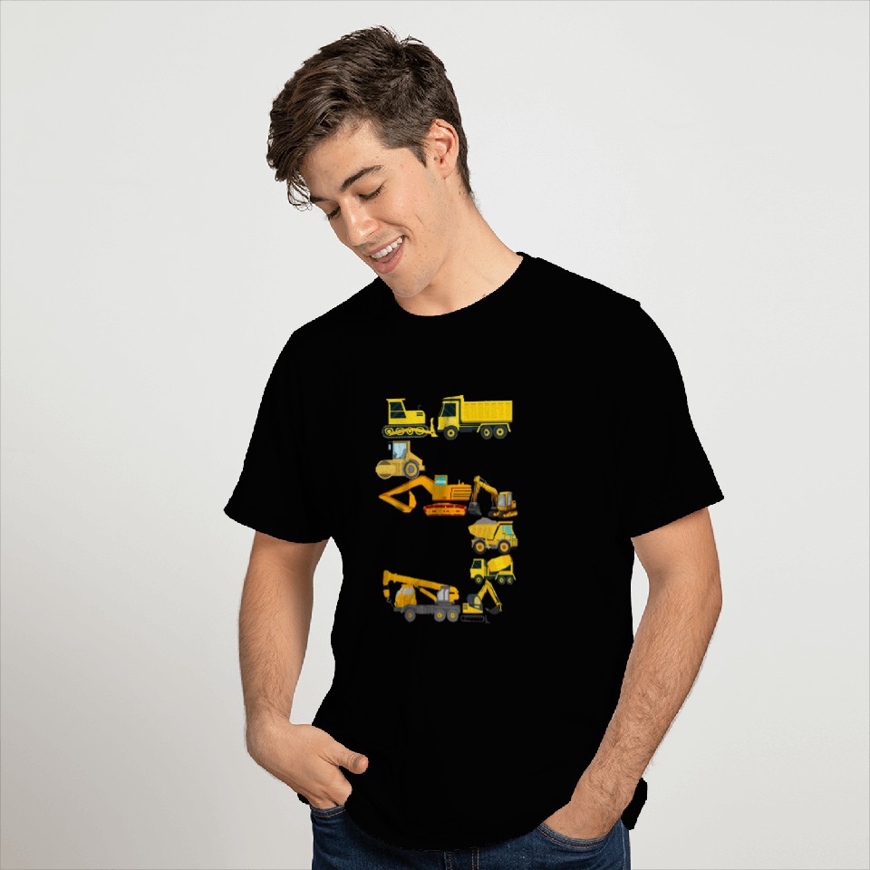Construction Vehicles Trucks For 5 Five Year Old T Shirts