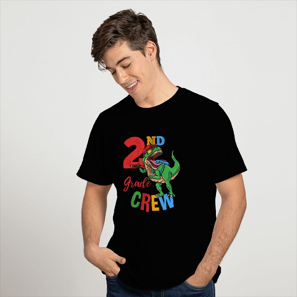 2nd Grade Crew T-Rex Dinosaur Back To School Boys T Shirts