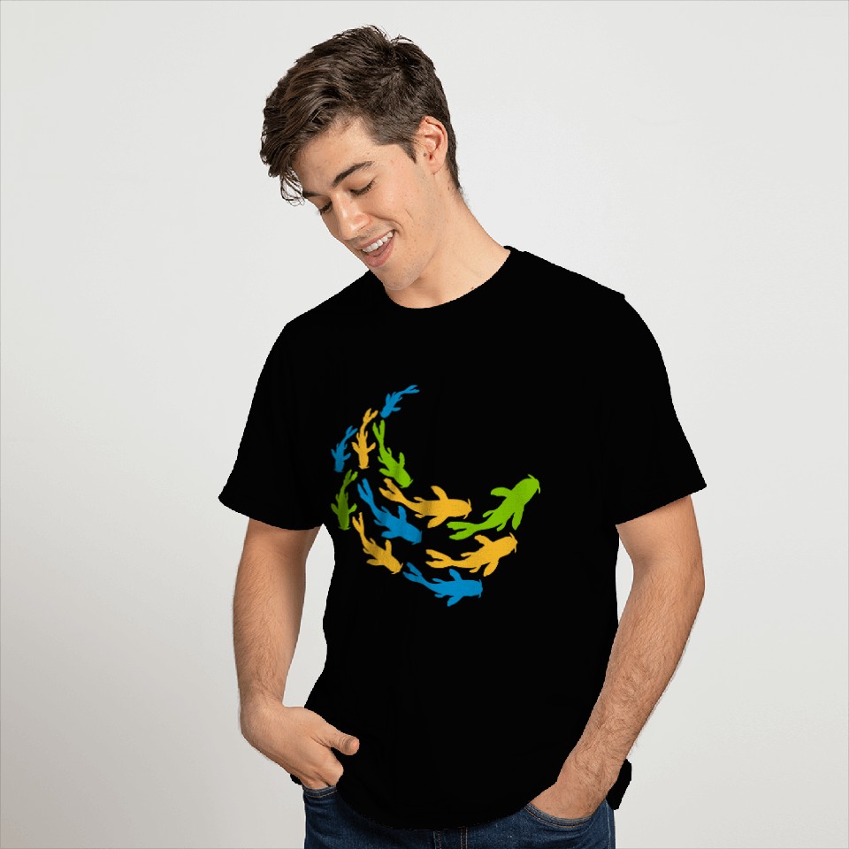 colorful shoal koi fish T Shirts