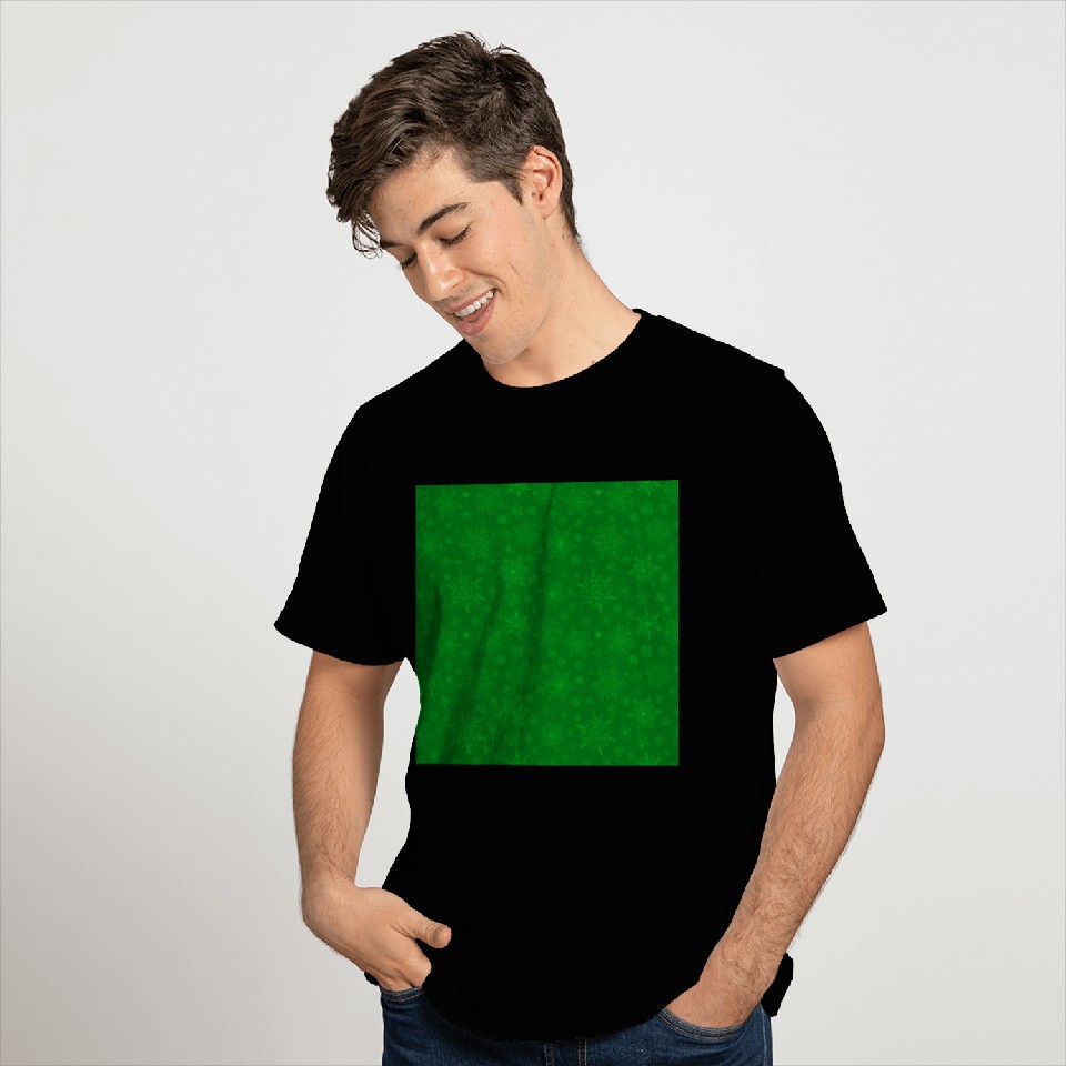 Green Snowflakes Pattern T Shirts