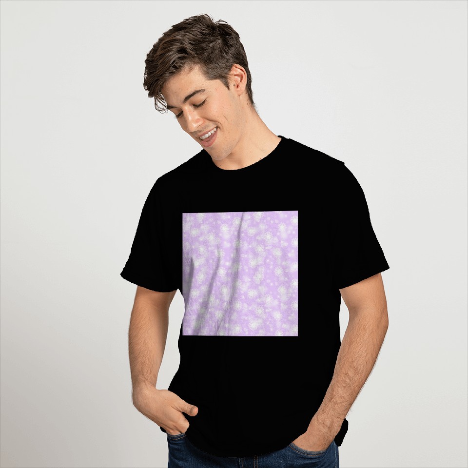 Violet Snowflakes Pattern T Shirts
