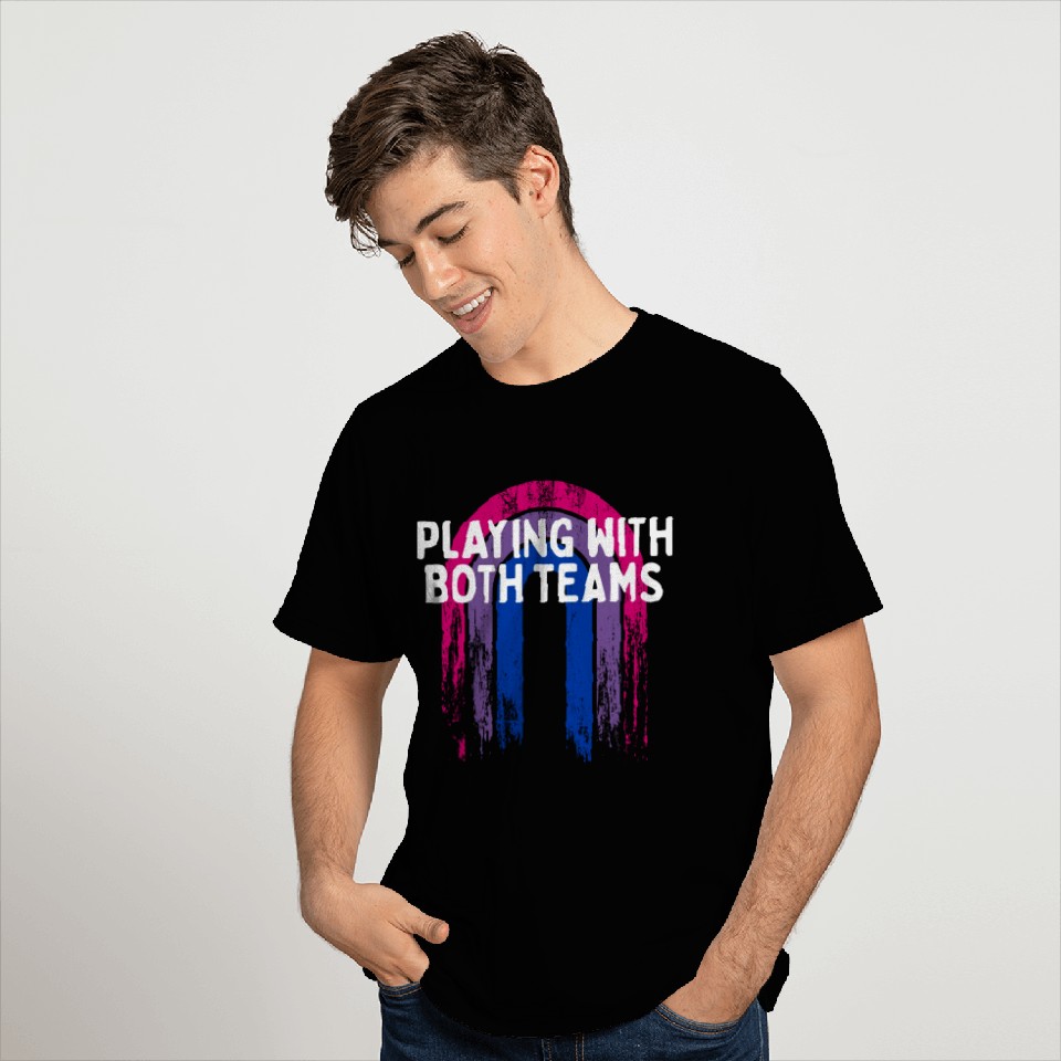Playing with Both Teams Bisexual LGBTQ Bi Pride T Shirts
