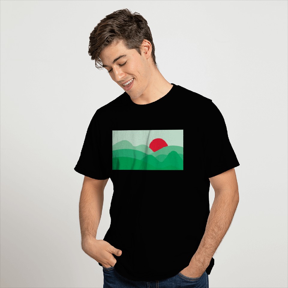 Minimalist Sun Fern Green T Shirts