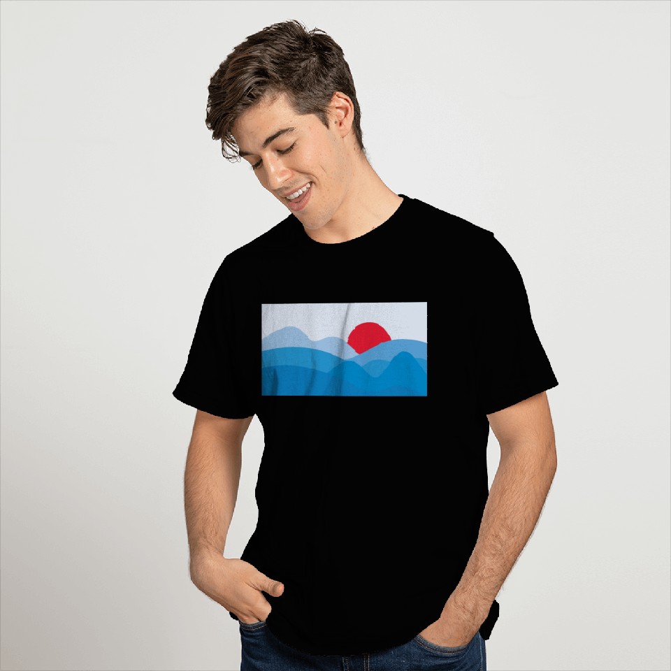 Minimalist Sun Blue T Shirts