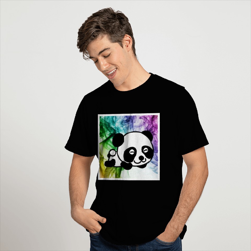 panda in colourful world T Shirts