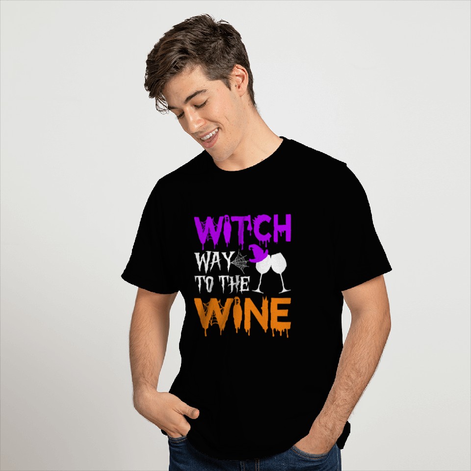Witch way to the wine T Shirts