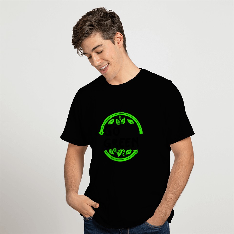 neon Green Circle Outline Go Green T Shirts