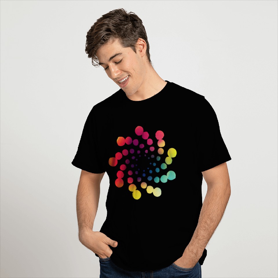 Dots hurricane colorful hypnotizing spiral T Shirts