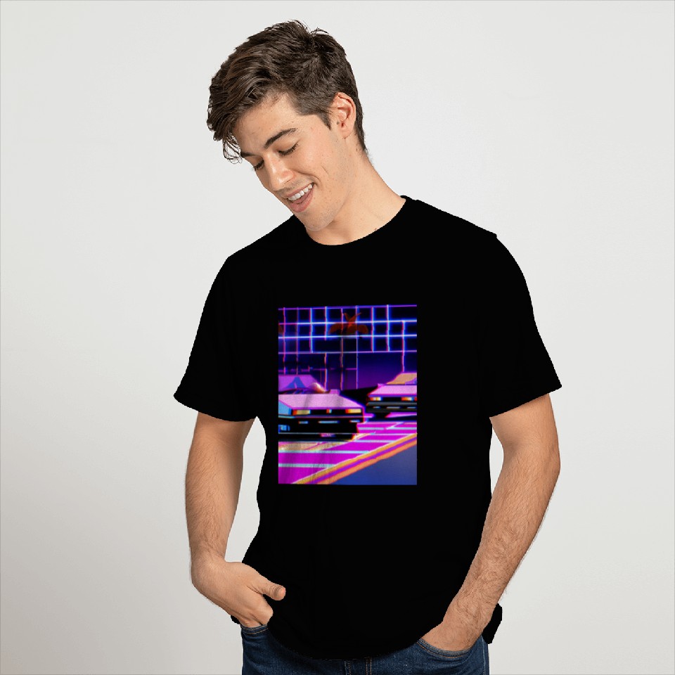 Vaporwave Car Synthwave City T Shirts