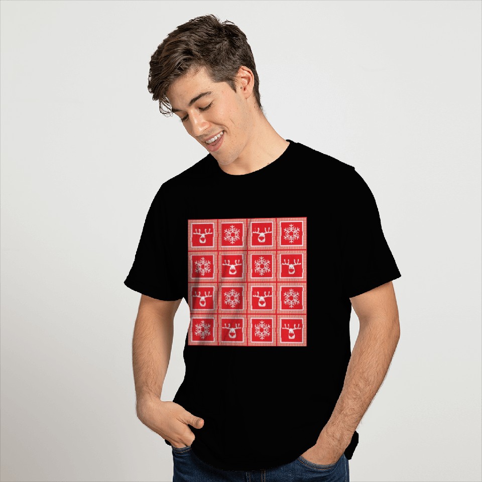 Deer Christmas patchwork T Shirts