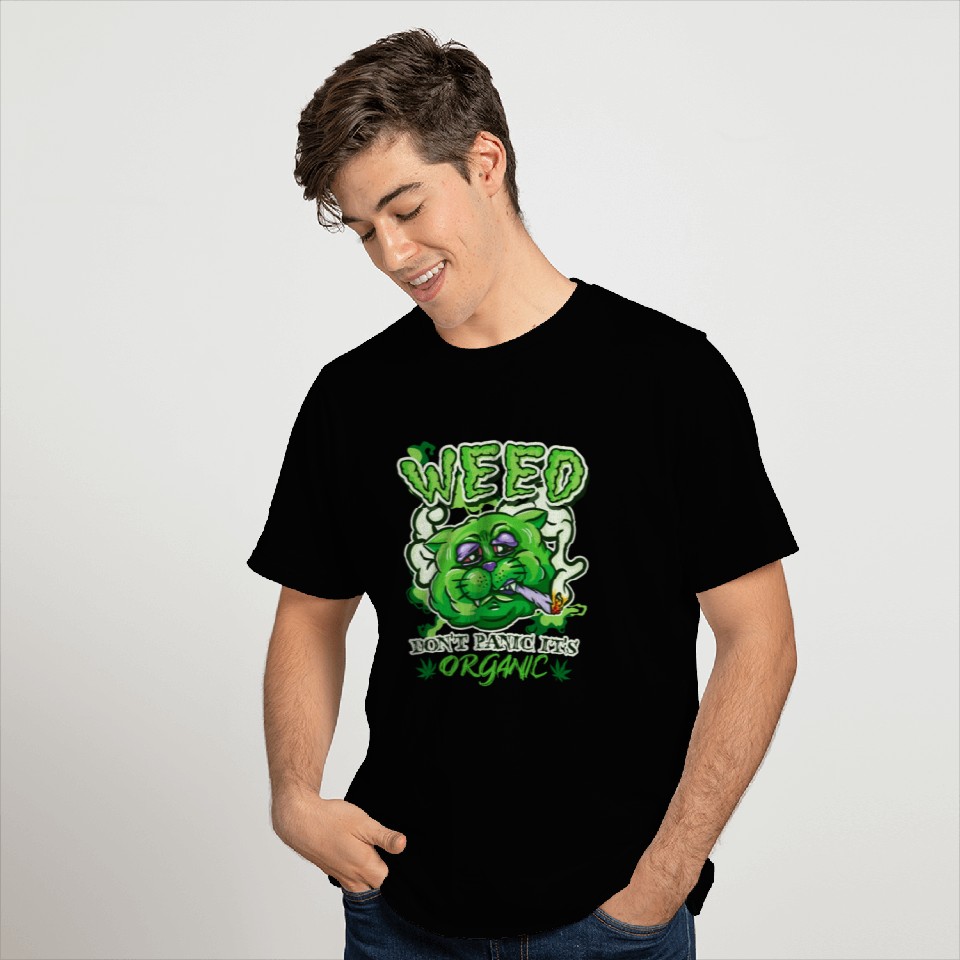 cat smoking weed T Shirts