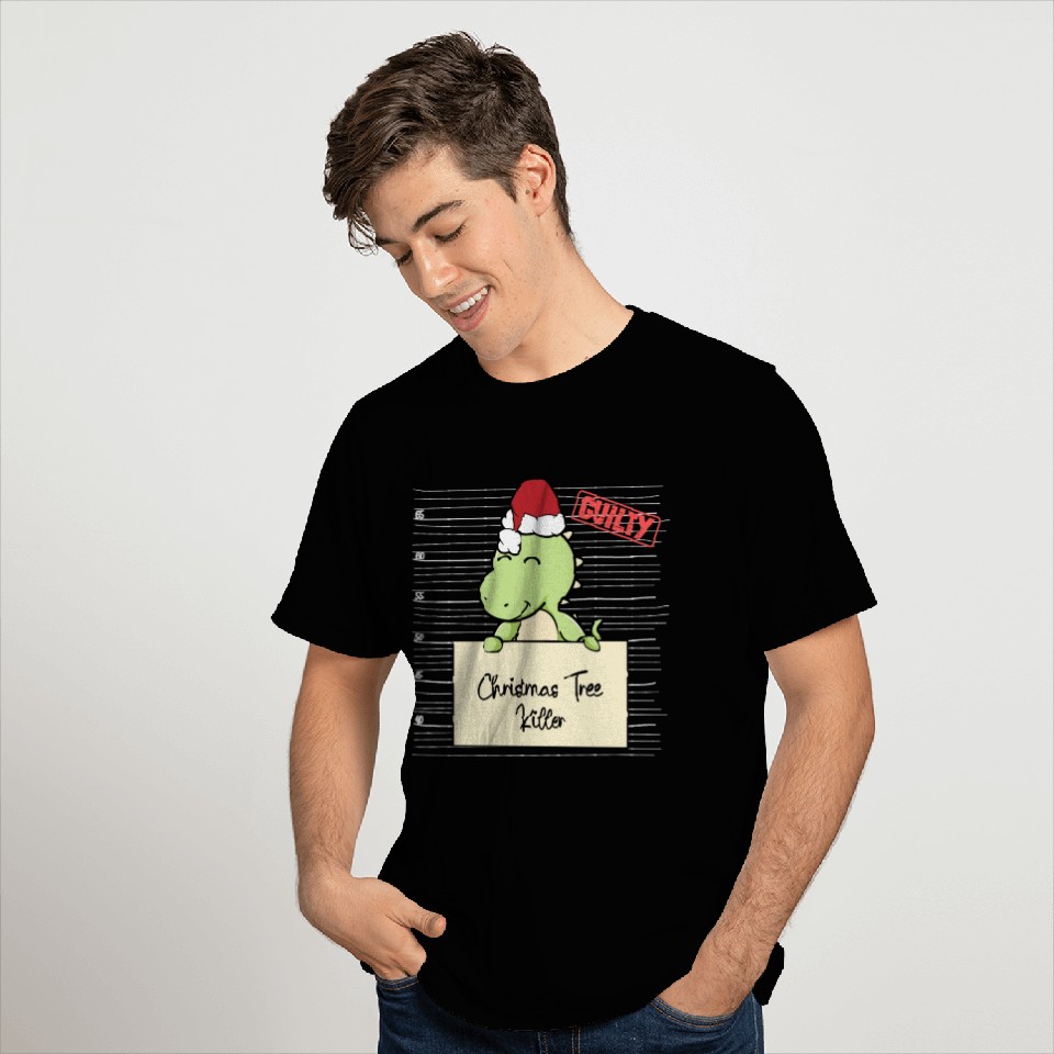 Dinosaur christmas funny prison T Shirts