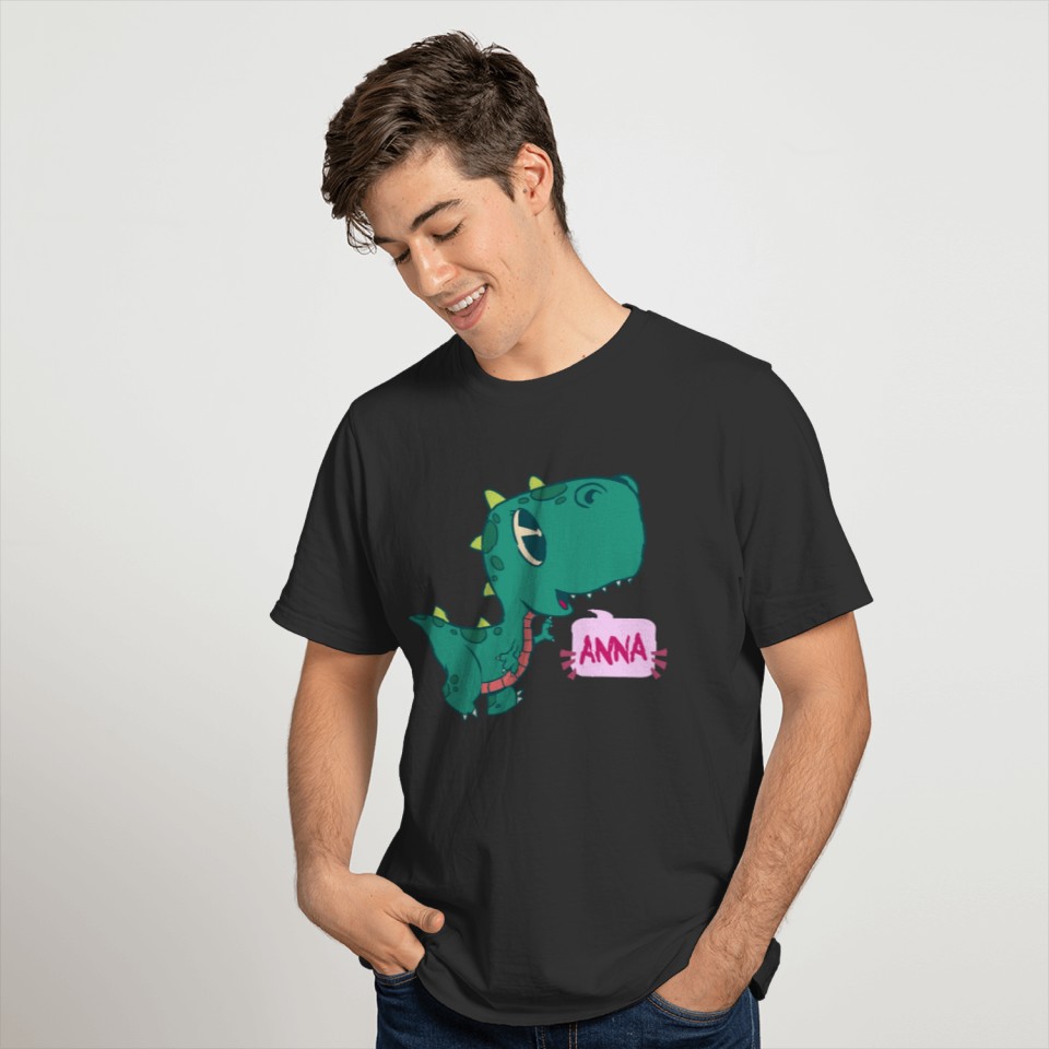 ANNA - Lovely girl name with cute dino T Shirts