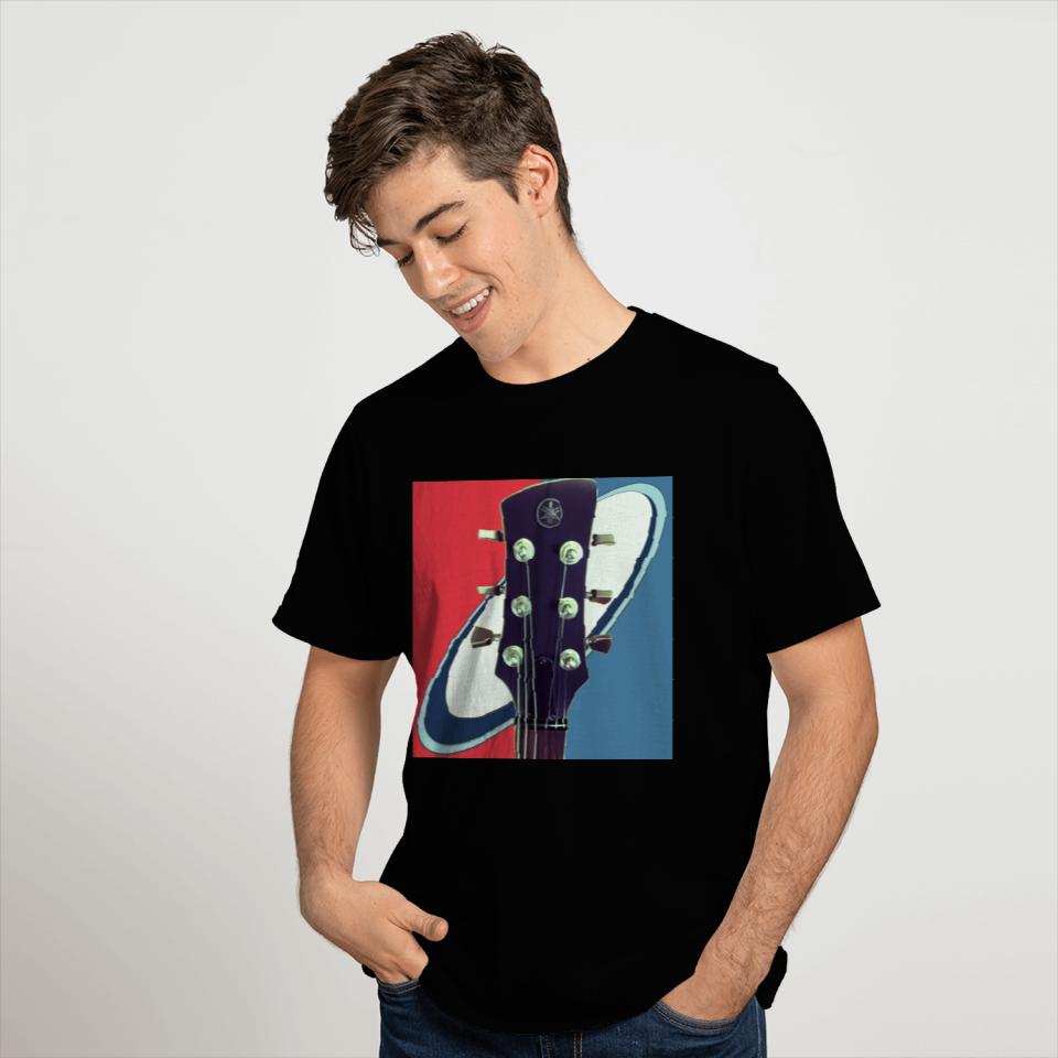 Red White Blue Rock and Roll Themed Guitar T Shirts