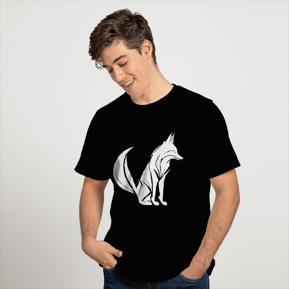Smart Cute Fox Tattoo Style Portrait T Shirts