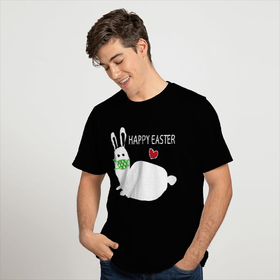 Happy Easter Funny White Rabbit Bunny T Shirts